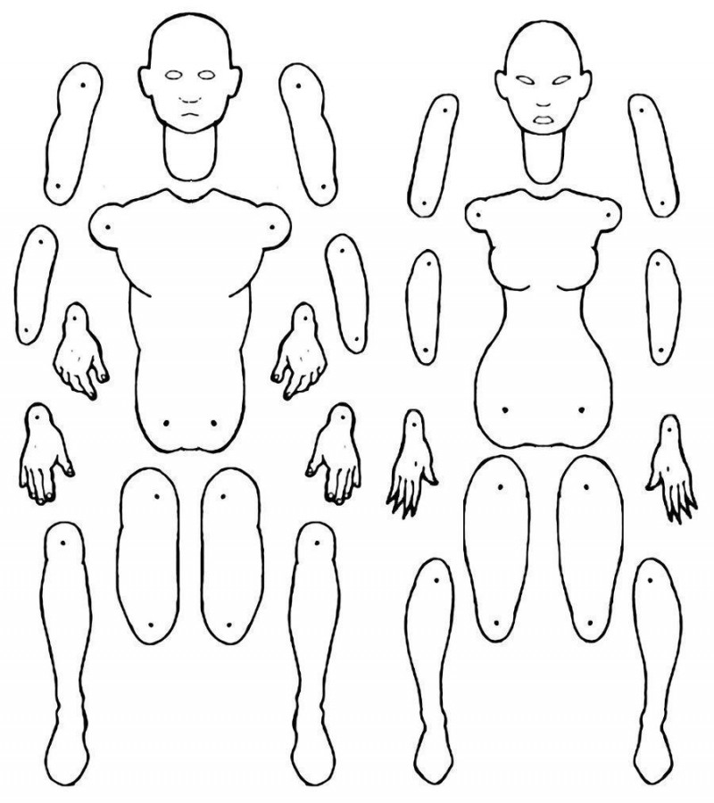 paper doll male and female Template