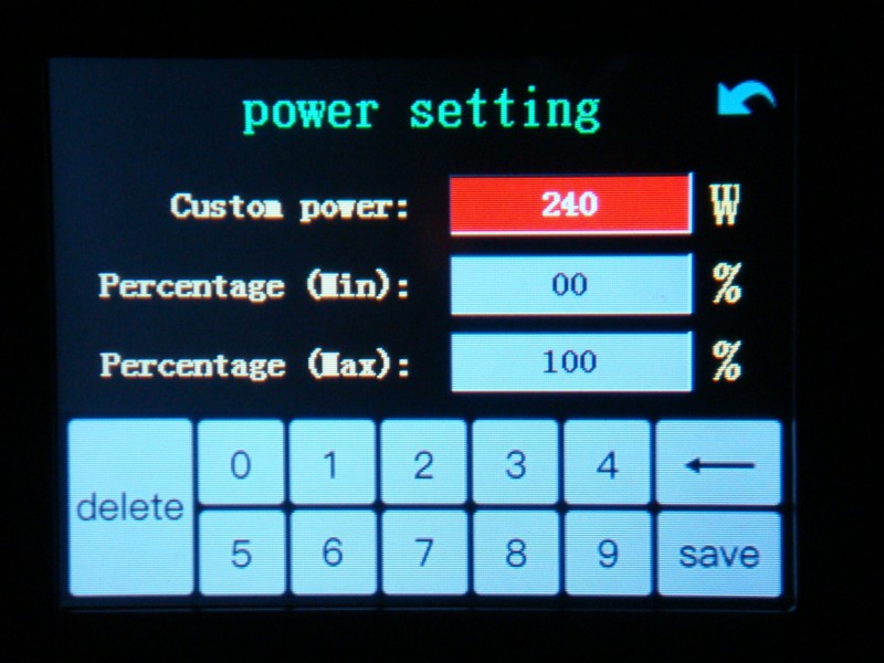 power settings